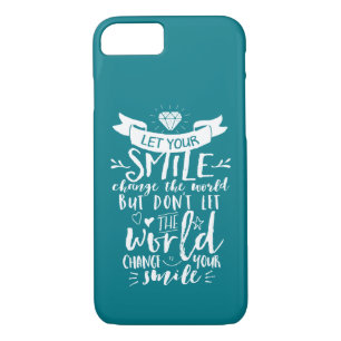 Inspirational Quote Happy Smile Change The World Case-Mate iPhone Case