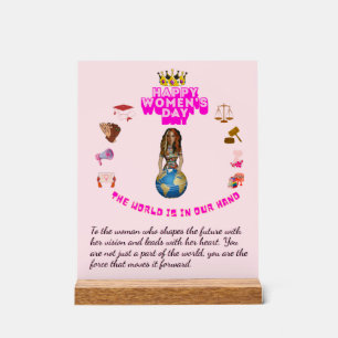 Inspirational Quote happy women's day Acrylic Sign
