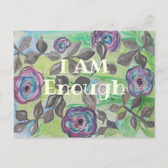 Inspirational Quote I AM ENOUGH Affirmation Card (Front)