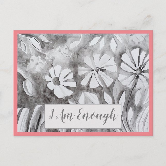 Inspirational Quote I AM ENOUGH Affirmation Card (Front)