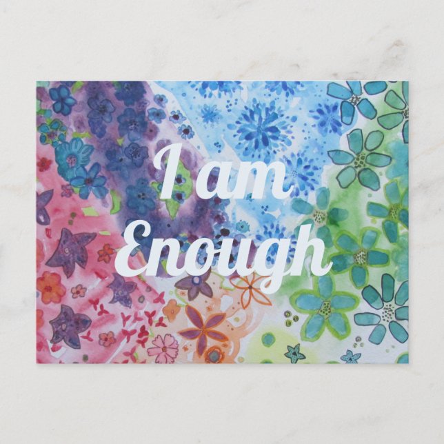 Inspirational Quote I AM ENOUGH Affirmation Card (Front)