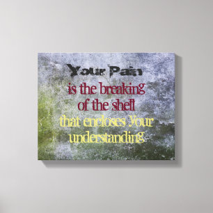 Inspirational Quote in a mossy stone wall texture Canvas Print