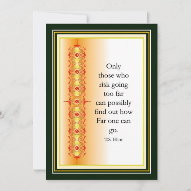 Inspirational quote in elegant decorative design invitation (Front)