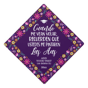 Inspirational Quote In Spanish Colourful Mexican Graduation Cap Topper