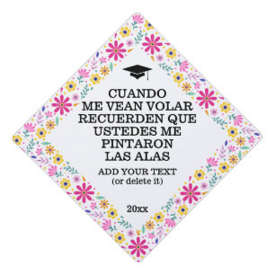 Inspirational Quote In Spanish Colourful Mexican Graduation Cap Topper