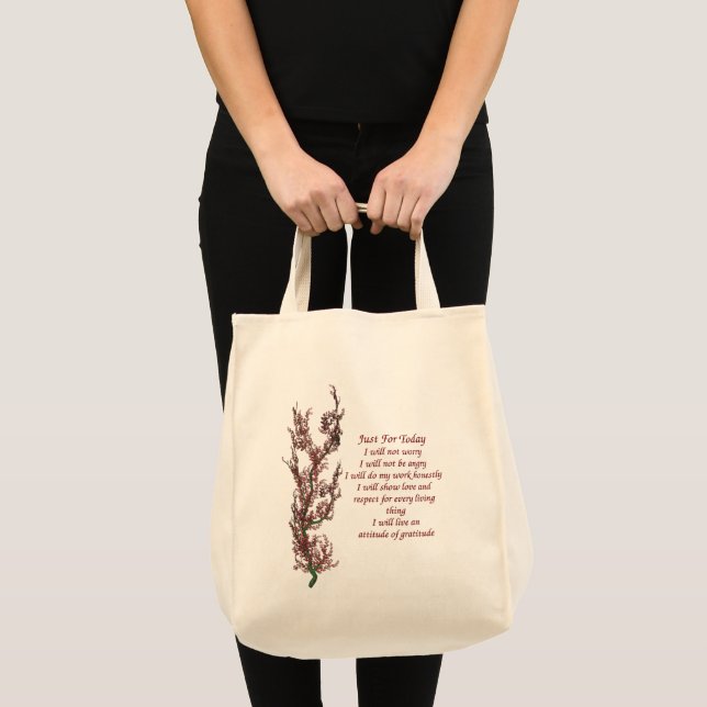 Inspirational Quote Just For Today Tote Bag (Front (Product))