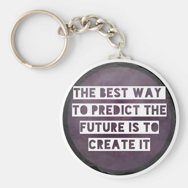Inspirational Quote Keychain Purple Round (Front)