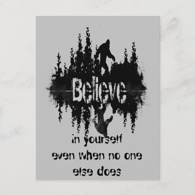 Inspirational Quote Legend Sasquatch, Big Foot Postcard (Front)