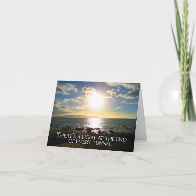 Inspirational Quote Light at the End of the Tunnel Card (Front)