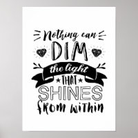 Inspirational Quote Light Shines From Within