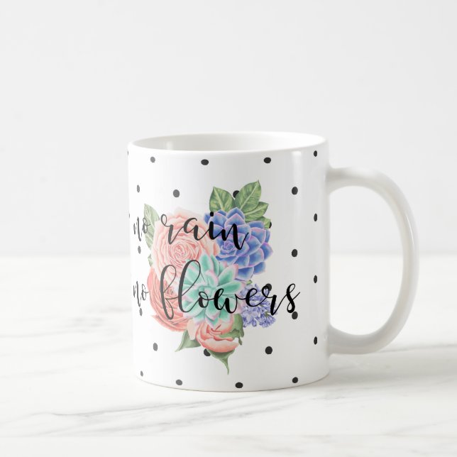 Inspirational Quote | Modern Typography on Flowers Coffee Mug (Right)