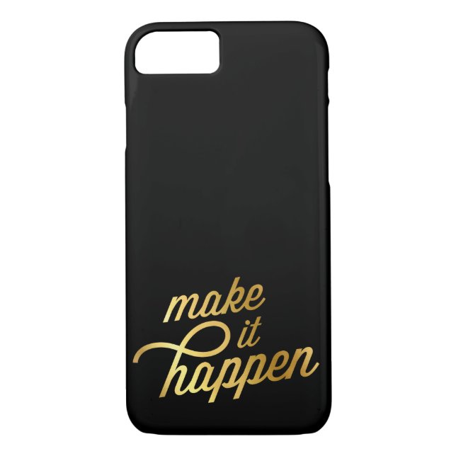 INSPIRATIONAL QUOTE modern typography retro gold Case-Mate iPhone Case (Back)