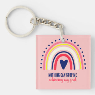 INSPIRATIONAL QUOTE MODERN VINTAGE BOHO RAINBOW    KEYCHAIN