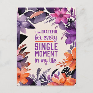 Inspirational Quote Motivation Gratitude Thank You Postcard