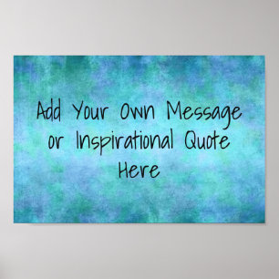 Inspirational Quote Motivational Blue Watercolor Poster