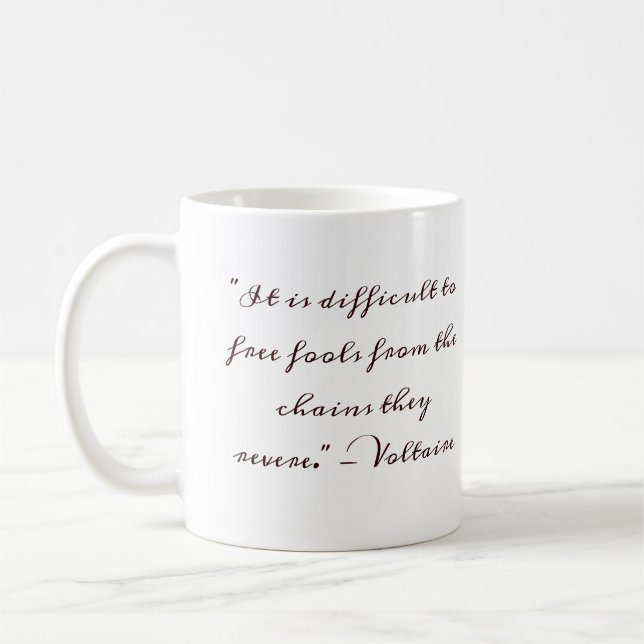 Inspirational quote mug - Revered Chains (Left)