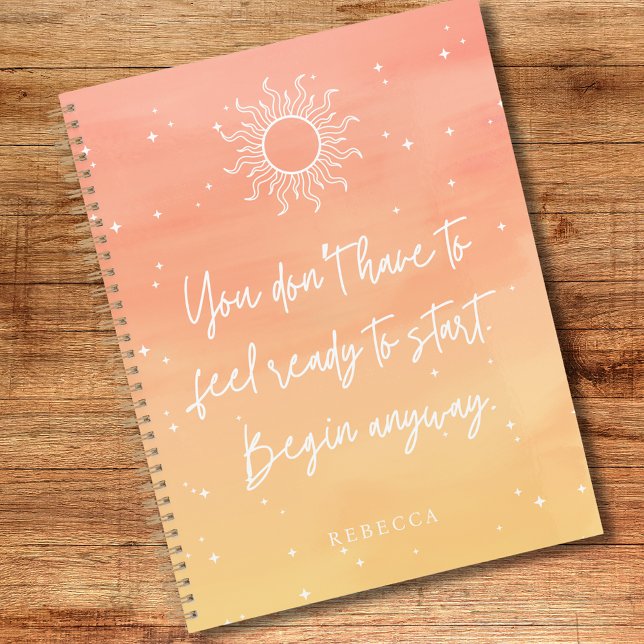 Inspirational Quote Mystic Sun Personalized Name  (Inspirational Quote Mystic Sun Personalized Name Planner)