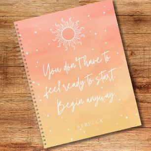 Inspirational Quote Mystic Sun Personalized Name  Planner