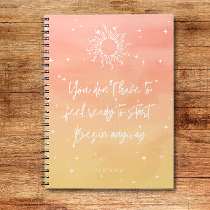 Inspirational Quote Mystic Sun Writing Notebook