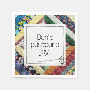 Inspirational Quote On a Handmade Quilt Napkin