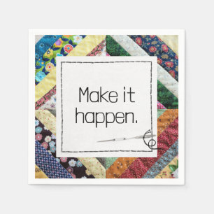 Inspirational Quote On a Handmade Quilt Napkin