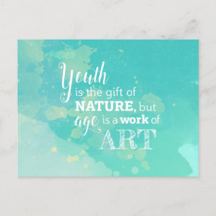 Inspirational Quote on Aging, Quotation Postcard