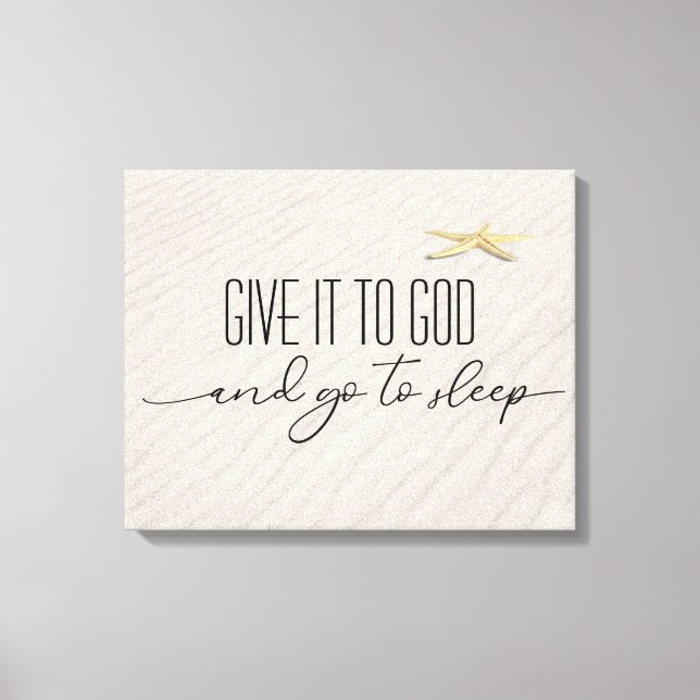 Inspirational Quote On  Beach Sand Canvas Print (Front)