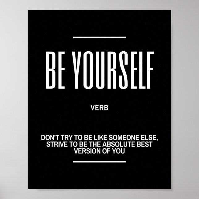 Inspirational Quote On Being Yourself Poster (Front)
