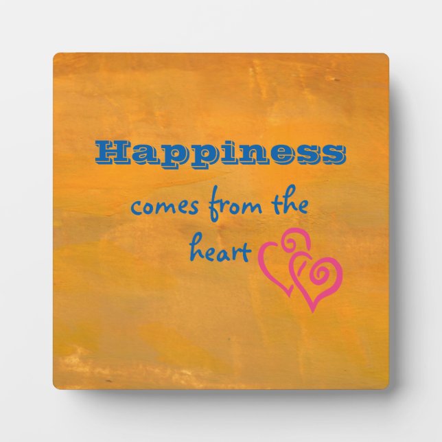 Inspirational Quote on Happiness Plaque (Front)