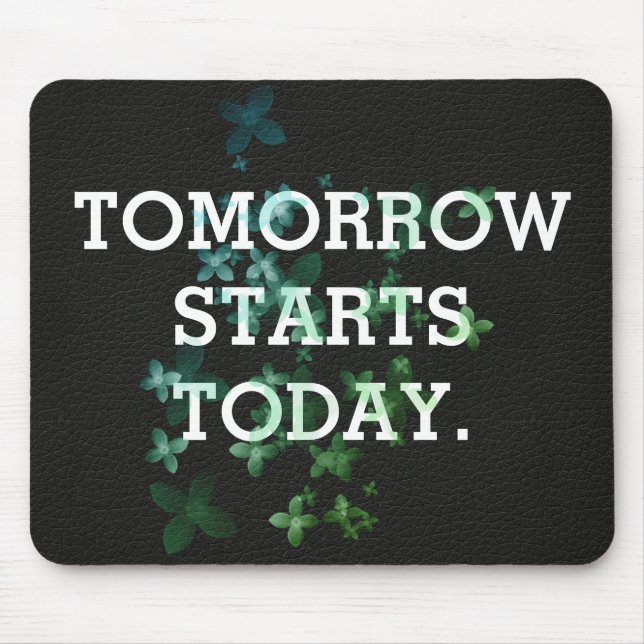 Inspirational quote on leather texture mouse pad (Front)