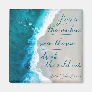 Inspirational quote on ocean image magnet