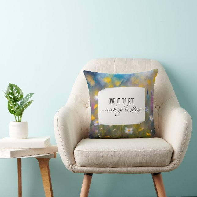 Inspirational Quote On Wildflowers Throw Pillow (Chair)