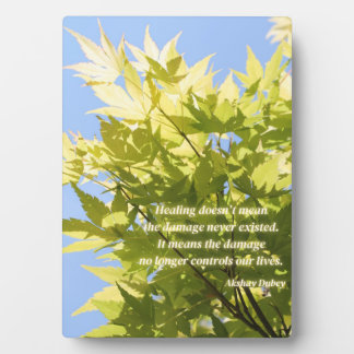 inspirational quote over nature photo - plaque