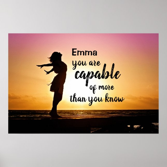 Inspirational Quote Personalized Name Capable Poster (Front)