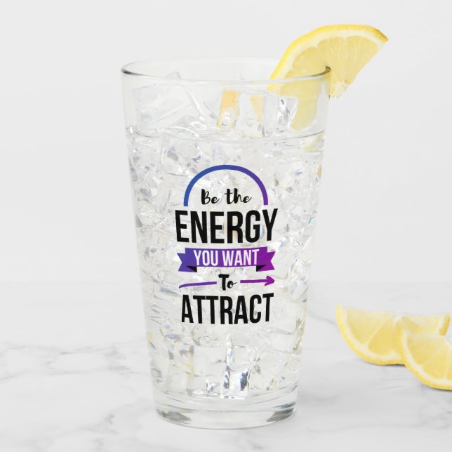 Inspirational Quote Positive Energy Karma Glass (Back Ice)
