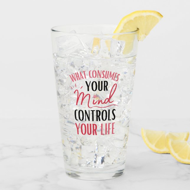 Inspirational Quote Positive Thinking Affirmation  Glass (Back Ice)