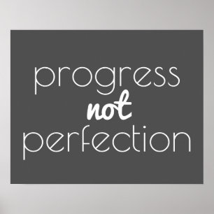 inspirational quote poster progress not perfection