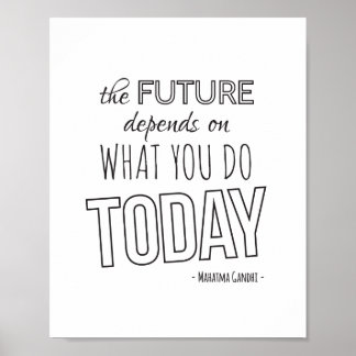 Inspirational Quote Poster The Future White Trend