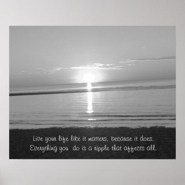 Inspirational Quote Poster with Beach Sunset (Front)