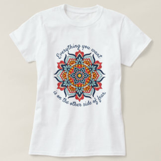 Inspirational Quote Red Blue Mandala Dream Catcher T-Shirt