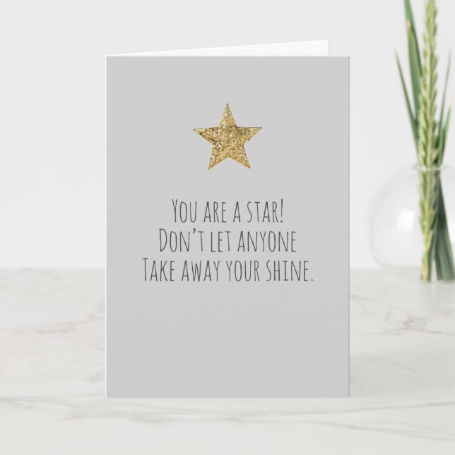 Inspirational Quote Stars Card (Front)