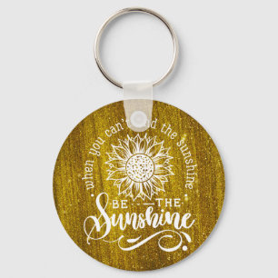 Inspirational Quote   Sunflower Keychain