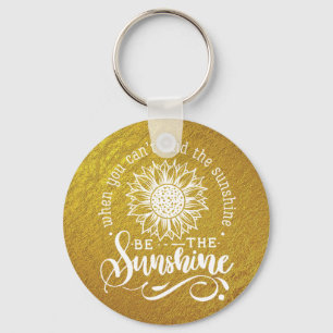 Inspirational Quote   Sunflower Keychain