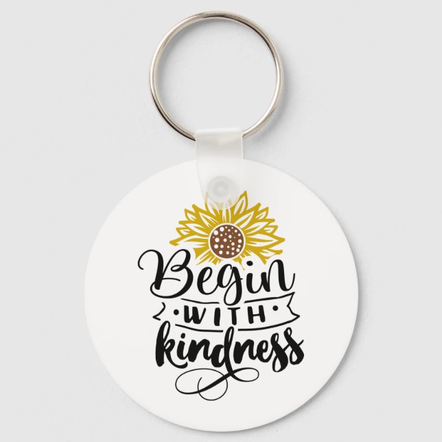Inspirational Quote | Sunflower Keychain (Front)