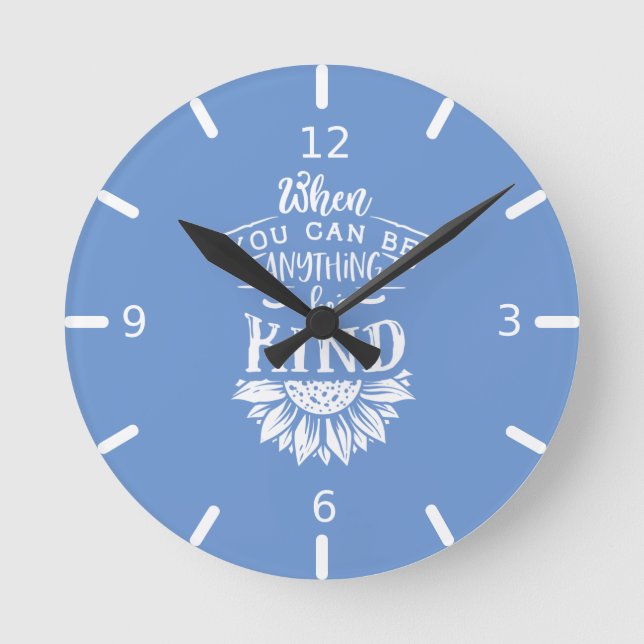 Inspirational Quote | Sunflower Round Clock (Front)