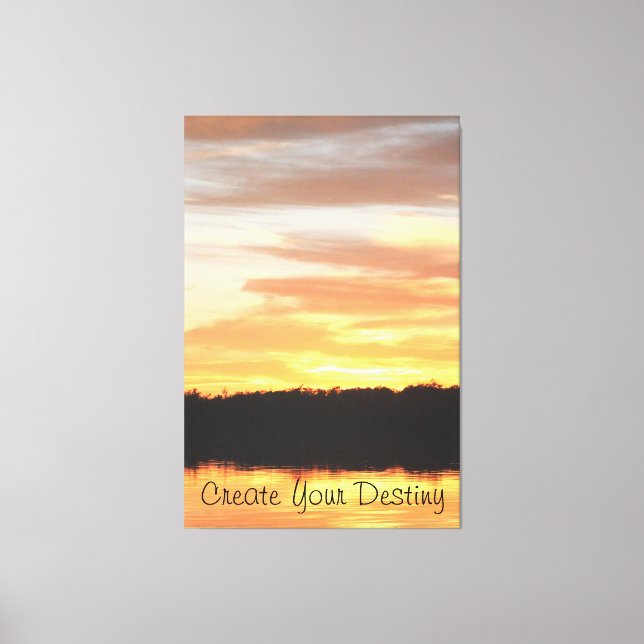Inspirational Quote Sunset Canvas Print (Front)