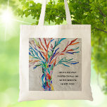 Inspirational Quote Tote Bag<br><div class="desc">This unique Tote Bag is decorated with a colourful mosaic tree design.
Add your chosen quote to personalize it. 
Click Customize Further to edit font,  font size,  and font colour.
Original Mosaic © Michele Davies.</div>