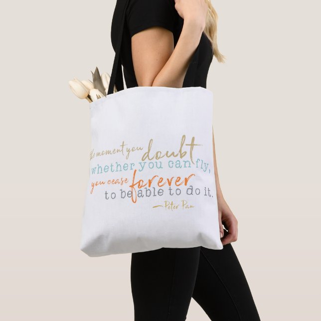 Inspirational Quote Tote Bag Storybook Quote (Close Up)