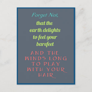 Inspirational Quote Typography Postcard