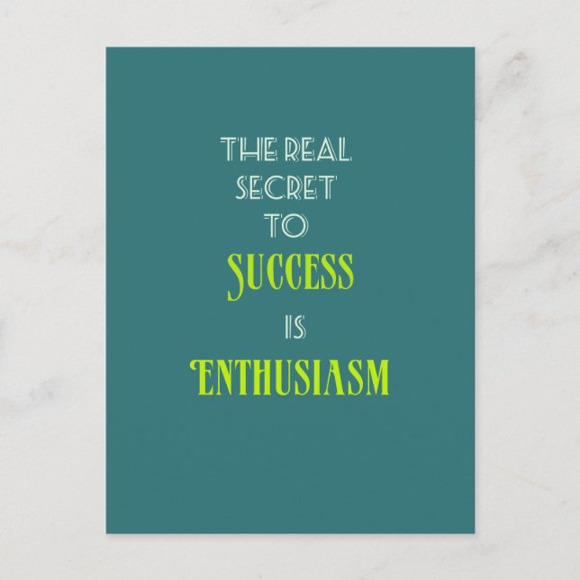 Inspirational Quote Typography Postcard (Front)